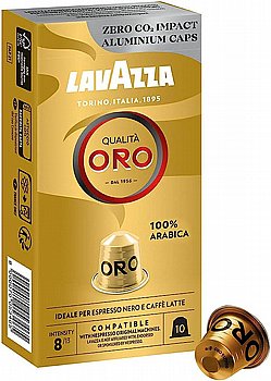 10 קפסולות אלומניום תואם נספרסו לוואצה lavazza Qualita Oro 100% arabica חוזק 8 10 קפסולות אלומניום תואם נספרסו לוואצה lavazza Qualita Oro 100% arabica חוזק 8